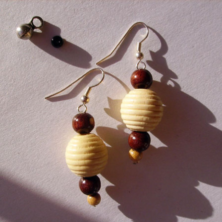 Boucles d'Oreilles BoulBeige